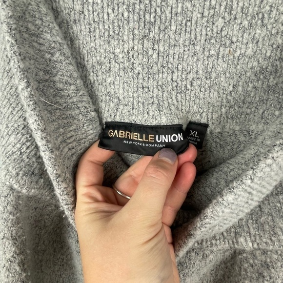 Gabrielle Union New York & Company Grey High Rise Sweater Wide Leg Lounge Pants - Picture 8 of 11